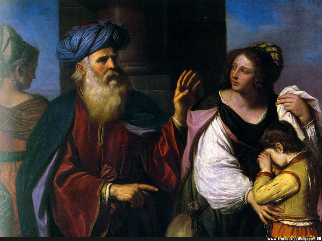 abraham, casting, out, hagar, and, ishmael, , guercino